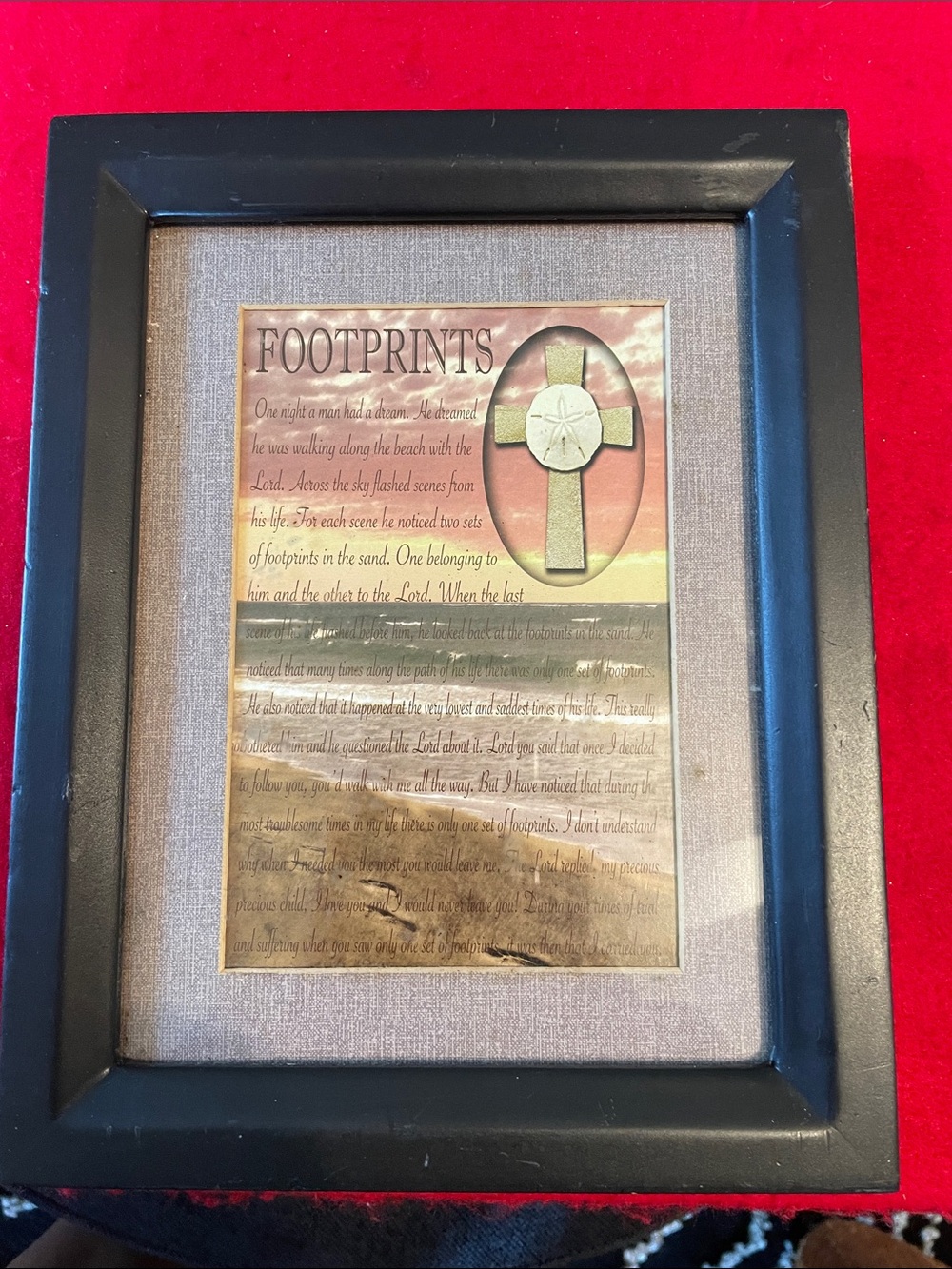 Framed Footprints Faith Print in Black Wood Frame
